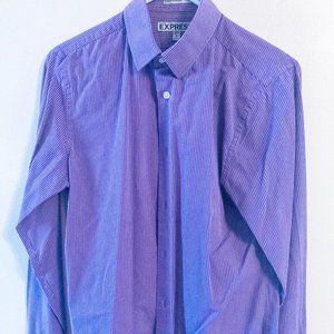 Purple/White Striped Express 1MX Fitted Shirt - S